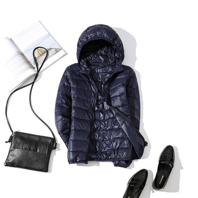 Jaqueta Feminina Puffer com Capuz 
