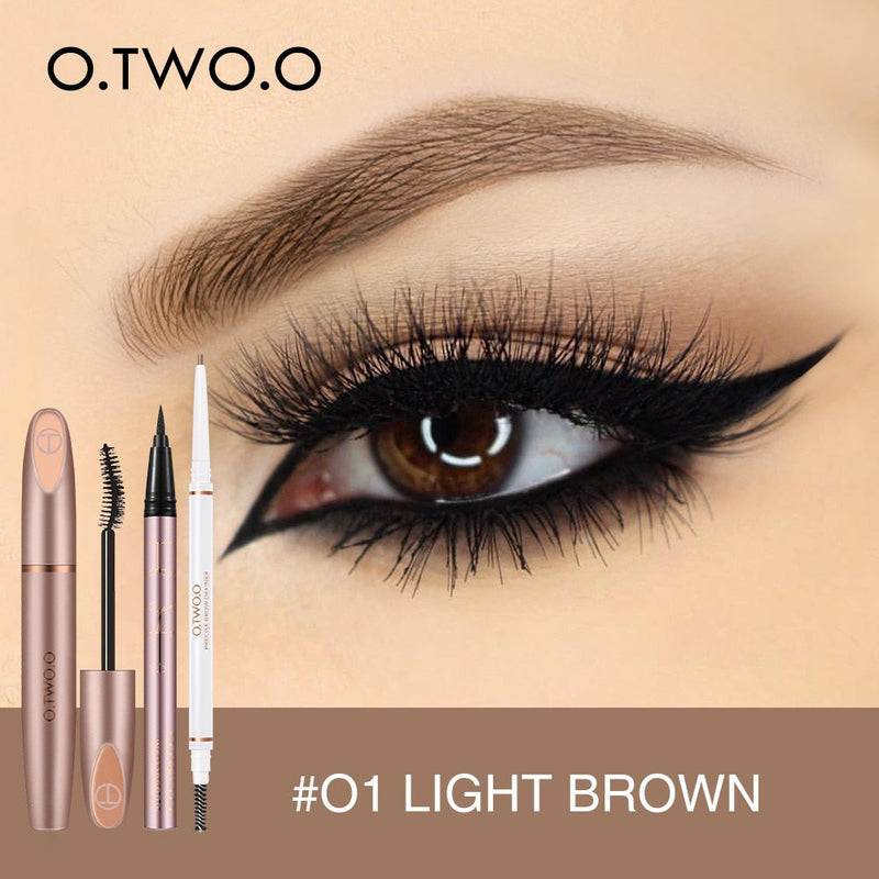 Kit Maquiagem Olhos O.TWO.O - Rímel, Máscara para Sobrancelha e Delineador 