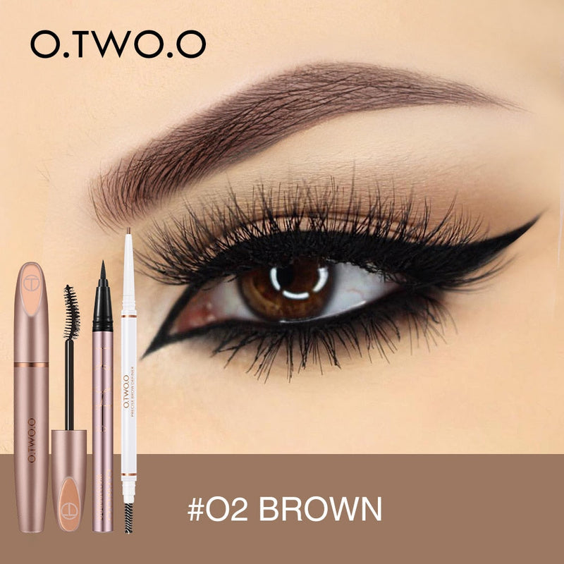 Kit Maquiagem Olhos O.TWO.O - Rímel, Máscara para Sobrancelha e Delineador 