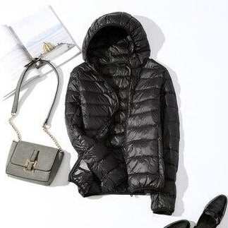 Jaqueta Feminina Puffer com Capuz 