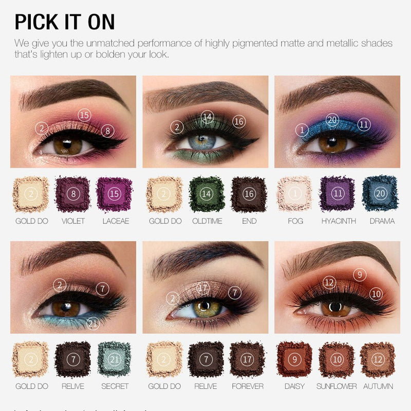 Paleta de Sombras O.TWO.O Glitter - 21 Núcleos 
