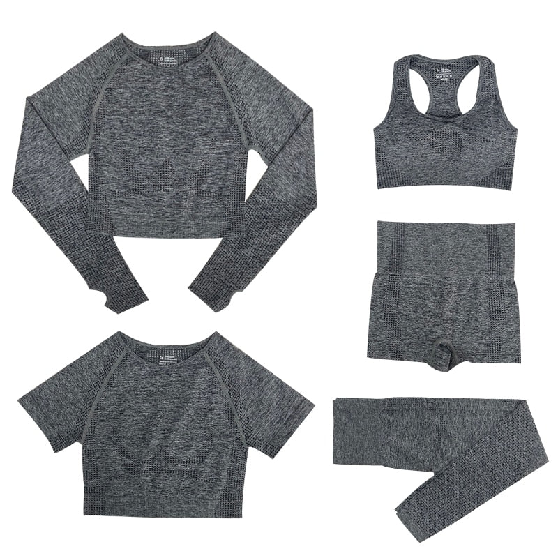 Conjunto Feminino Fitness Yoga - 5 peças 