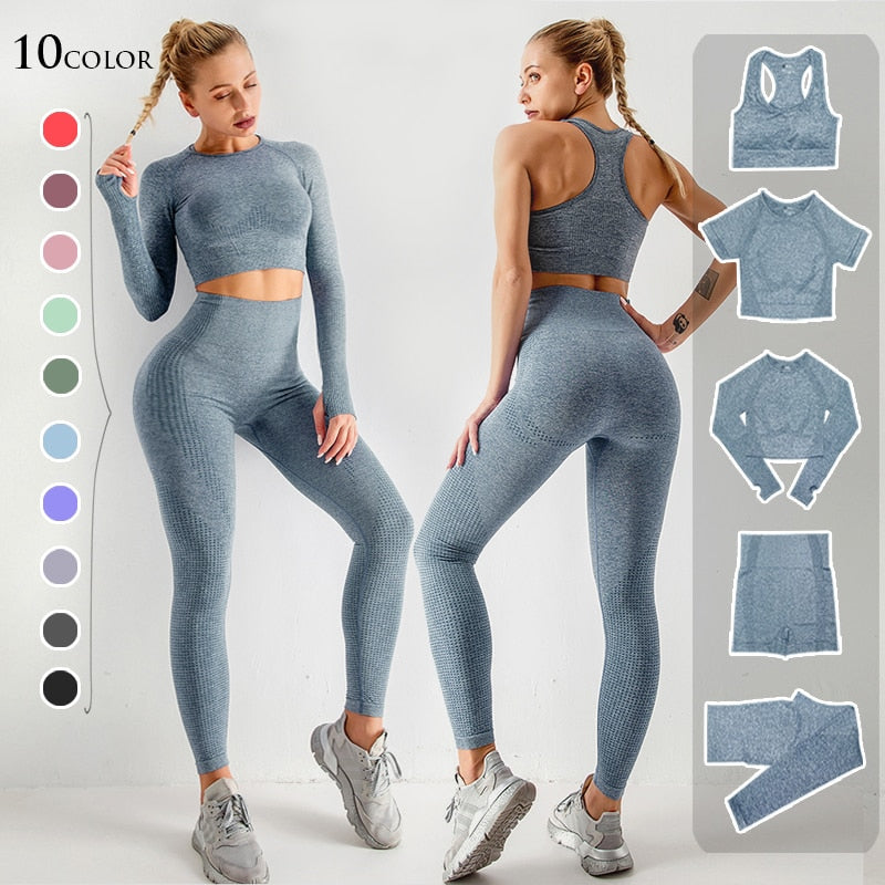 Conjunto Feminino Fitness Yoga - 5 peças 
