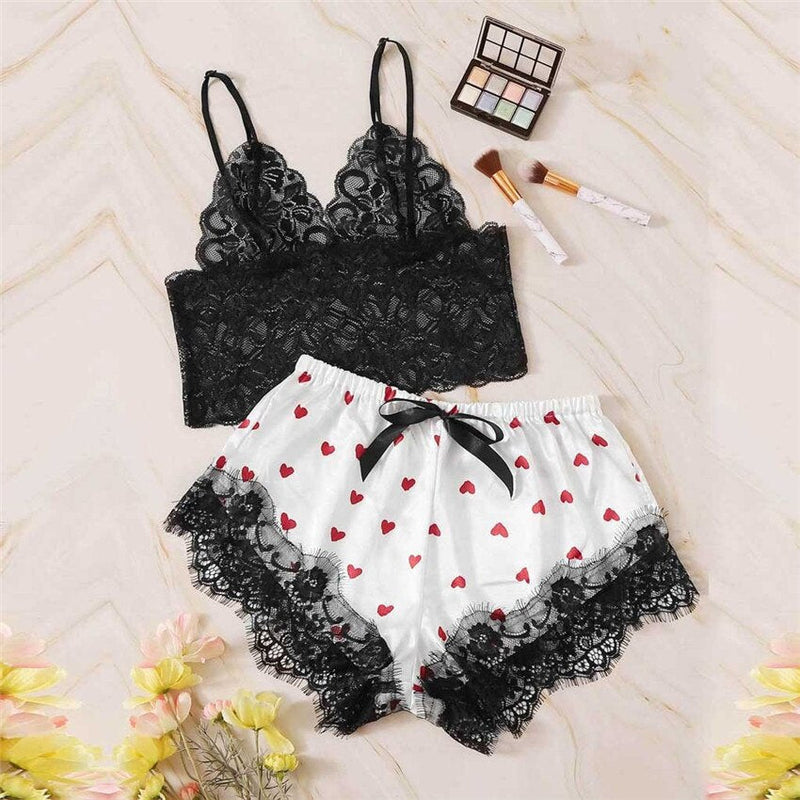 Pijama Feminino Cetim Renda 