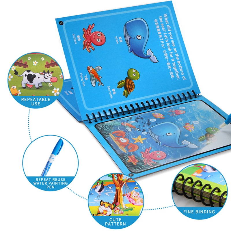 Livro de Colorir Água Mágica - Montessori 
