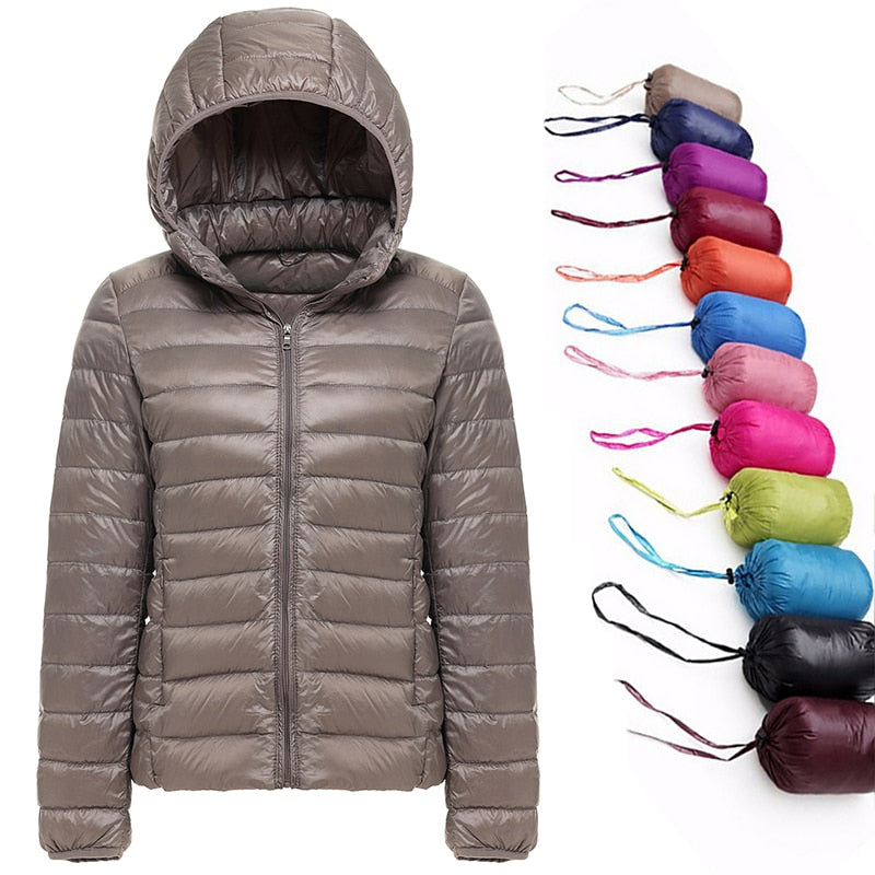 Jaqueta Feminina Puffer com Capuz 