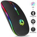 Mouse Sem Fio Bluetooth RGB Recarregável iMice 