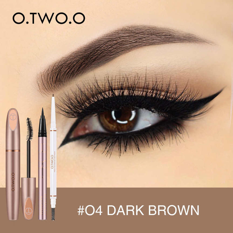 Kit Maquiagem Olhos O.TWO.O - Rímel, Máscara para Sobrancelha e Delineador 