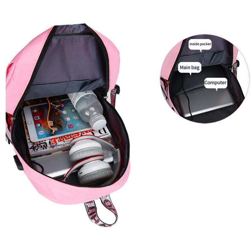 Mochila Feminina com Entrada USB e Trava Anti-Roubo 