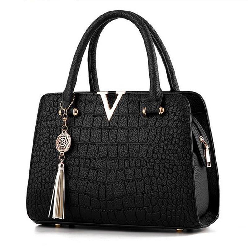 Bolsa de Couro Crocodilo - Frete Gratis