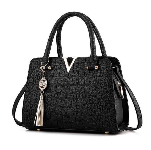 Bolsa de Couro Crocodilo - Frete Gratis