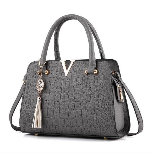 Bolsa de Couro Crocodilo - Frete Gratis