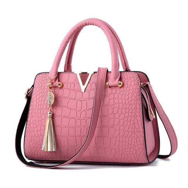 Bolsa de Couro Crocodilo - Frete Gratis