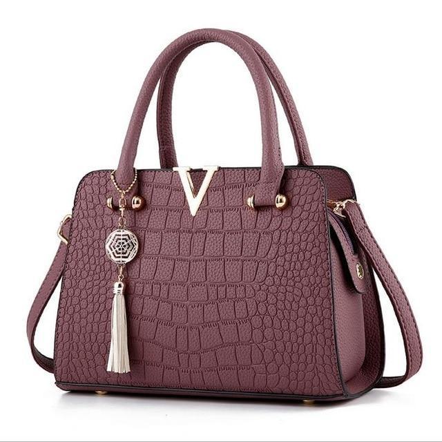 Bolsa de Couro Crocodilo - Frete Gratis