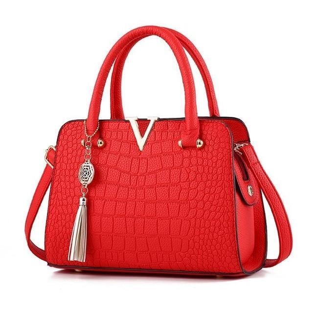 Bolsa de Couro Crocodilo - Frete Gratis