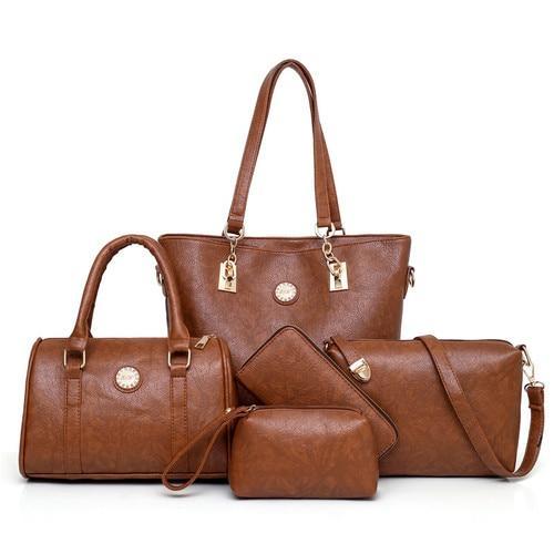 Conjunto Bolsa Luxo Feminina - 05 Peças 