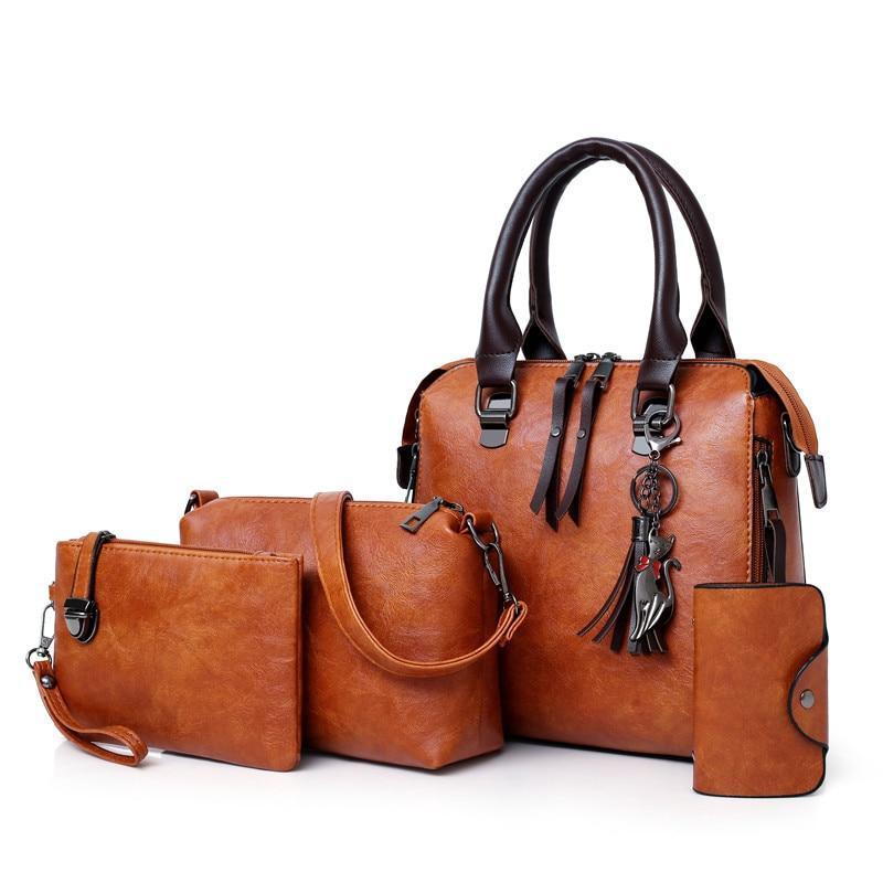 Kit de Bolsas Femininas com 4 peças Vintage Classic - FRETE GRÁTIS 