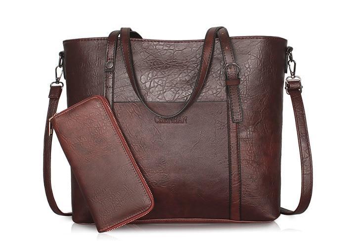 Bolsa Vintage com Carteira - FRETE GRÁTIS 